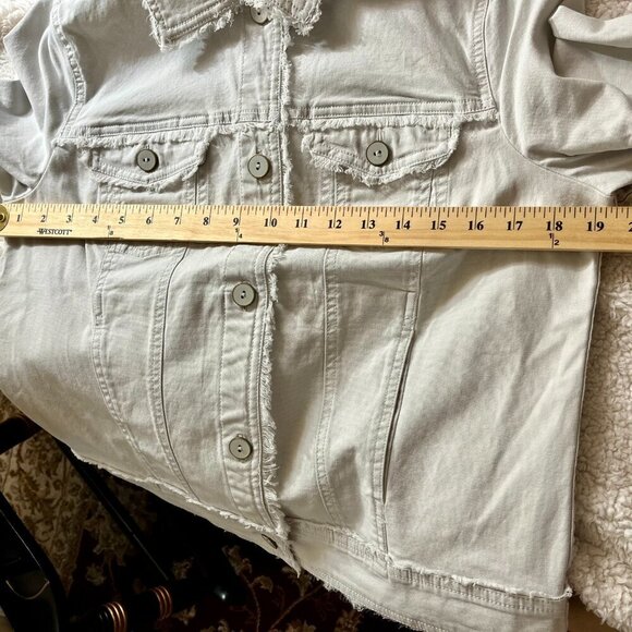 Habitat Camille Frayed Jean Jacket in Putty - Picture 12 of 15